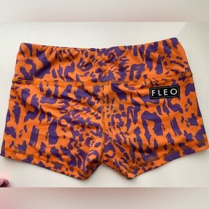 Fleo multi-colored mid rise shorts, size S